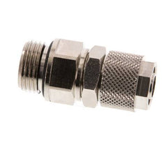 Conector Recto Latón Niquelado 12x8 & G3/8'' Rosca Macho Giratoria