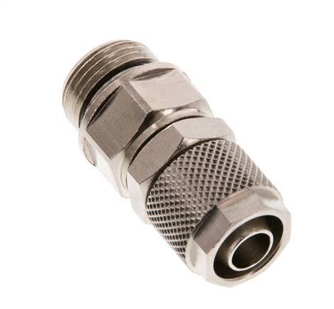 Conector Recto Latón Niquelado 12x8 & G3/8'' Rosca Macho Giratoria