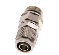 Conector Recto Latón Niquelado 12x8 & G3/8'' Rosca Macho Giratoria