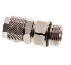 Conector Recto Latón Niquelado 12x8 & G3/8'' Rosca Macho Giratoria