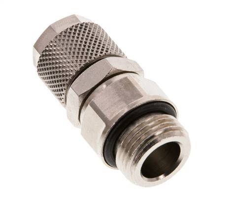 Conector Recto Latón Niquelado 12x8 & G3/8'' Rosca Macho Giratoria