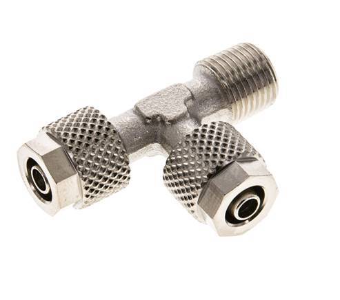 Conector Recto de Latón Niquelado en T 6x4 & R1/8'' Rosca Macho [2 piezas]