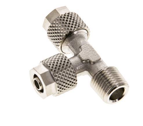 Conector Recto de Latón Niquelado en T 6x4 & R1/8'' Rosca Macho [2 piezas]