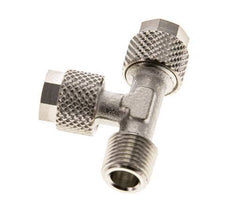 Conector Recto de Latón Niquelado en T 6x4 & R1/8'' Rosca Macho [2 piezas]