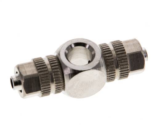 Conector Latón Niquelado Banjo en T 4,3x3 & M5 de Rosca [2 Piezas]