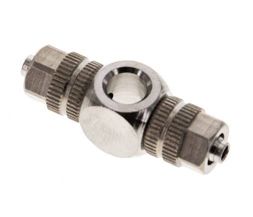 Conector Latón Niquelado Banjo en T 4,3x3 & M5 de Rosca [2 Piezas]