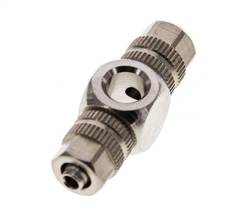 Conector Latón Niquelado Banjo en T 4,3x3 & M5 de Rosca [2 Piezas]