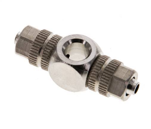 Conector Latón Niquelado Banjo en T 4,3x3 & M5 de Rosca [2 Piezas]