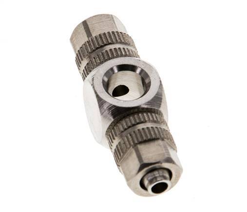Conector Latón Niquelado Banjo en T 4,3x3 & M5 de Rosca [2 Piezas]