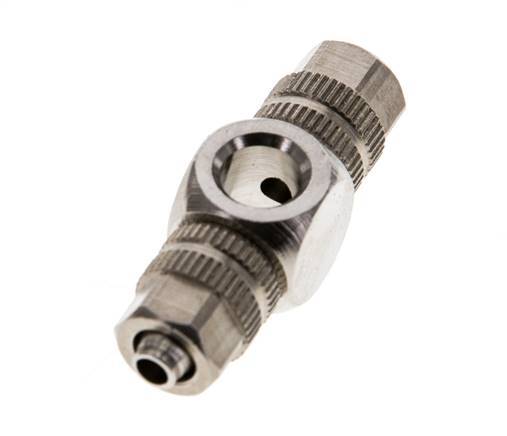 Conector Latón Niquelado Banjo en T 4,3x3 & M5 de Rosca [2 Piezas]