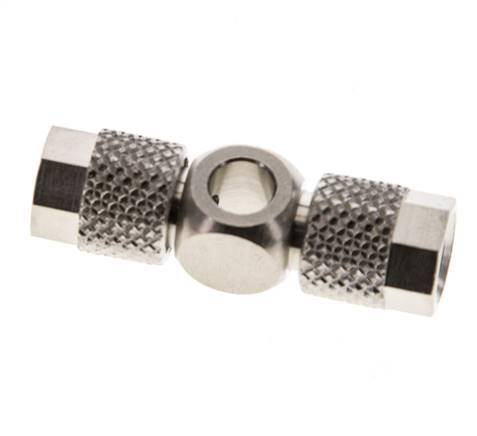 Conector Latón Niquelado Banjo en T 6x4 & M5 de Rosca [2 Piezas]