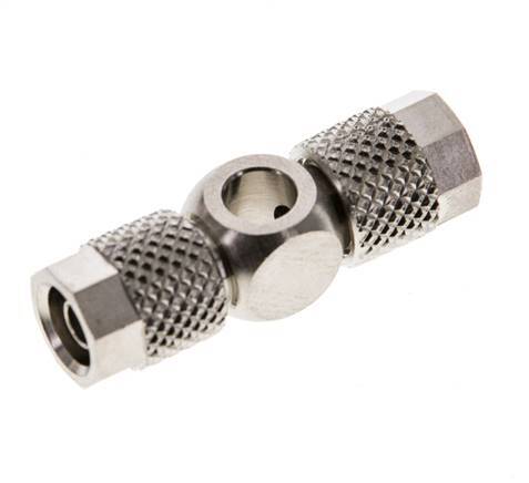 Conector Latón Niquelado Banjo en T 6x4 & M5 de Rosca [2 Piezas]