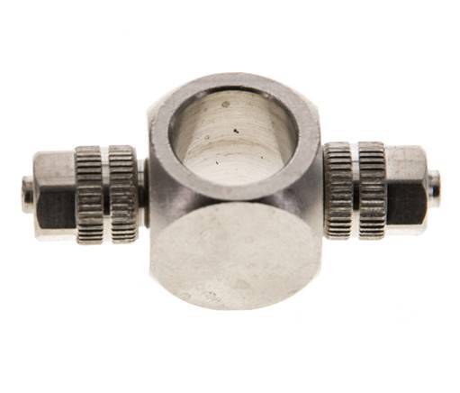 Conector Latón Niquelado en T 4.3x3 & G1/8'' de Rosca