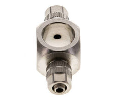 Conector Latón Niquelado en T 4.3x3 & G1/8'' de Rosca