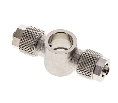 Conector Latón Niquelado en T 6x4 & G1/8'' de Rosca [2 piezas]