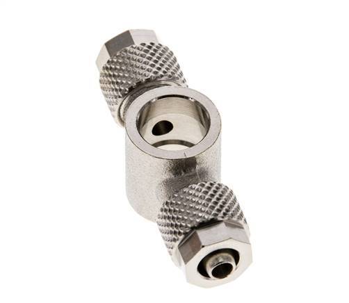 Conector Latón Niquelado en T 6x4 & G1/8'' de Rosca [2 piezas]