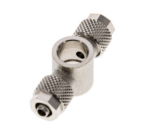Conector Latón Niquelado en T 6x4 & G1/8'' de Rosca [2 piezas]