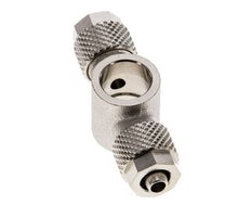 Conector Latón Niquelado en T 6x4 & G1/8'' de Rosca [2 piezas]