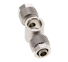 Conector Latón Niquelado en T 8x6 & G1/8'' de Rosca [2 piezas]