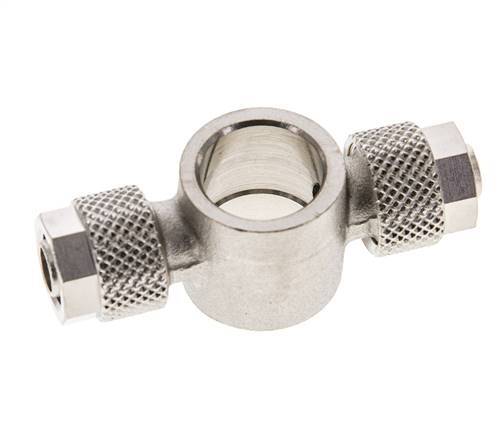 Conector Latón Niquelado en T 8x6 & G1/4'' de Rosca [2 piezas]
