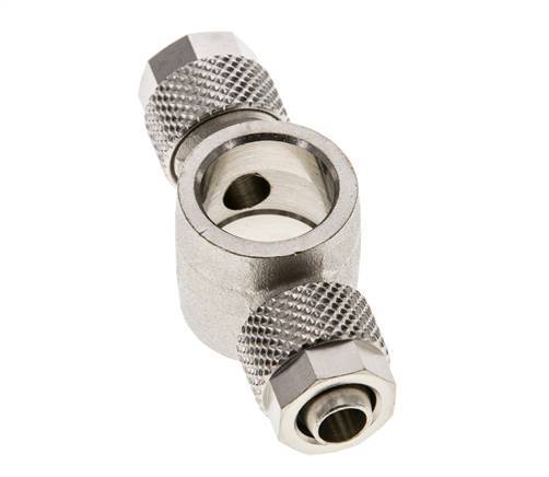 Conector Latón Niquelado en T 8x6 & G1/4'' de Rosca [2 piezas]