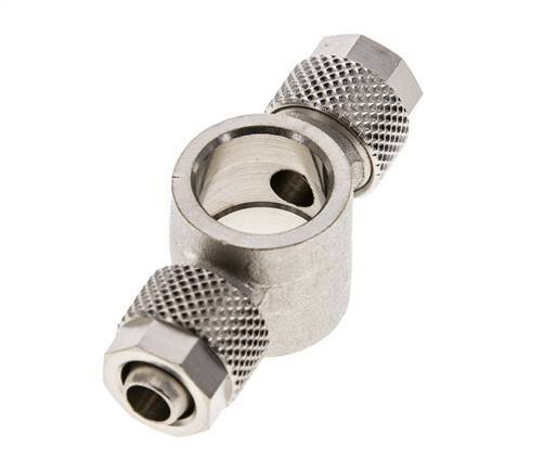 Conector Latón Niquelado en T 8x6 & G1/4'' de Rosca [2 piezas]