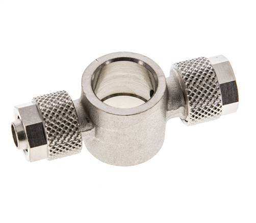 Conector Latón Niquelado en T 8x6 & G1/4'' de Rosca [2 piezas]
