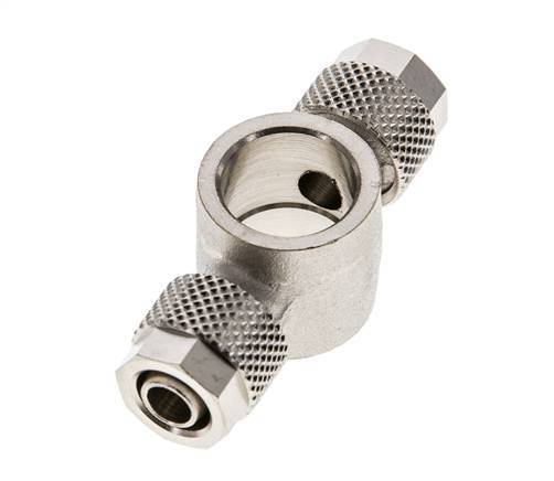 Conector Latón Niquelado en T 8x6 & G1/4'' de Rosca [2 piezas]