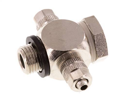 Racor en T Banjo de Latón Niquelado y Junta Tórica 4.3x3 & G1/8'' [10 piezas]