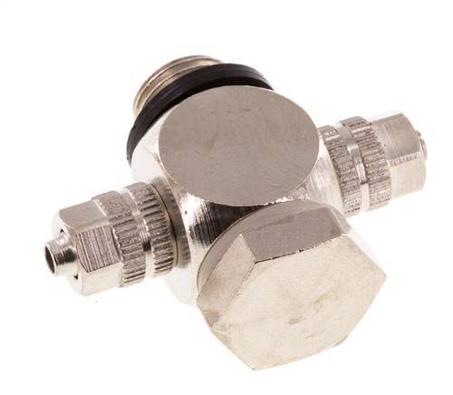 Racor en T Banjo de Latón Niquelado y Junta Tórica 4.3x3 & G1/8'' [10 piezas]