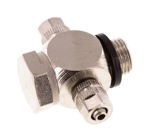 Racor en T Banjo de Latón Niquelado y Junta Tórica 4.3x3 & G1/8'' [10 piezas]
