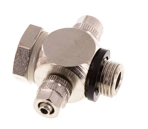 Racor en T Banjo de Latón Niquelado y Junta Tórica 4.3x3 & G1/8'' [10 piezas]
