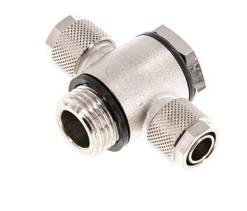Racor en T Banjo de Latón Niquelado y Junta Tórica 12x10 & G1/2'' [5 Piezas]