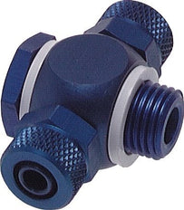 Conector de Aluminio Banjo en T 4,3x3 & M5 Rosca Macho con Junta Tórica