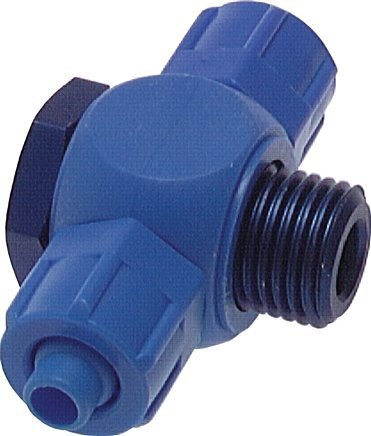 Conector de PVC Banjo en T 6x4 & G1/8'' Rosca Macho con Junta Tórica [2 Piezas]