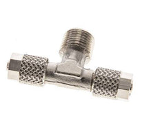 Conector Latón Niquelado en T de 5x3 & R1/8'' Rosca Macho [2 piezas]