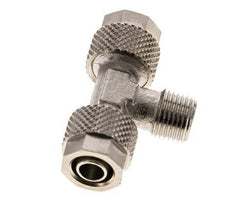 Conector Latón Niquelado en T 8x6 & R1/8'' Rosca Macho [2 piezas]