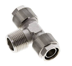Conector Latón Niquelado en T 12x10 & R3/8'' Rosca Macho