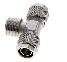 Conector Latón Niquelado en T 12x10 & R3/8'' Rosca Macho