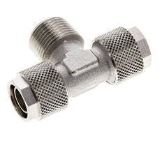 Conector Latón Niquelado en T 12x10 & R3/8'' Rosca Macho