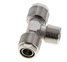 Conector Latón Niquelado en T 12x10 & R3/8'' Rosca Macho