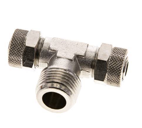 Conector Latón Niquelado en T 12x10 & R1/2'' Rosca Macho