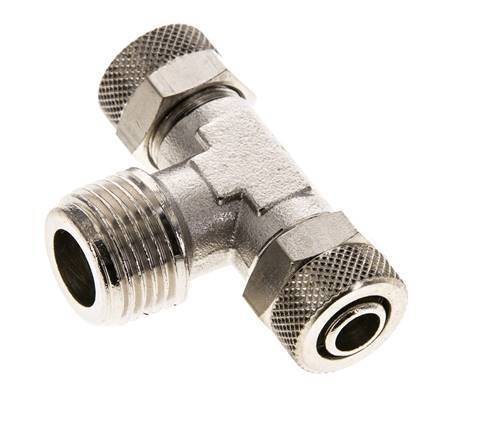 Conector Latón Niquelado en T 12x10 & R1/2'' Rosca Macho