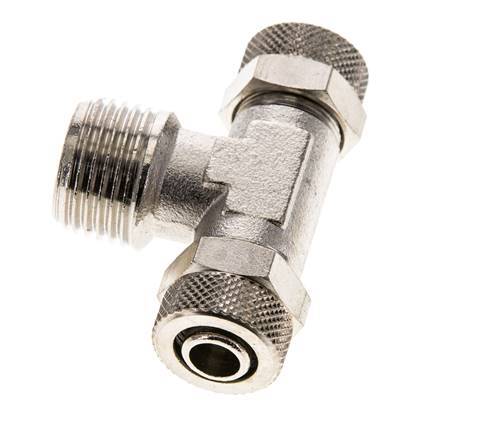 Conector Latón Niquelado en T 12x10 & R1/2'' Rosca Macho