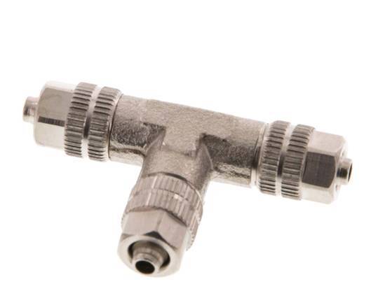 Conector Latón Niquelado en T 4,3x3 de Rosca [2 piezas]