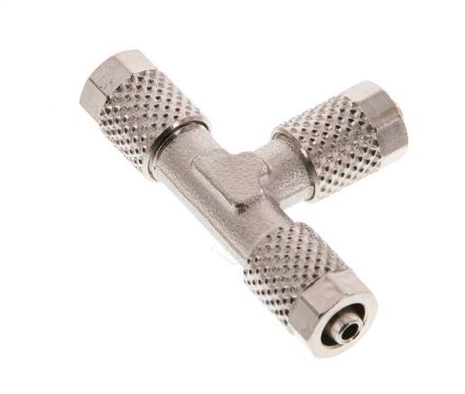 Conector Latón Niquelado en T 5x3 de Rosca [2 piezas]