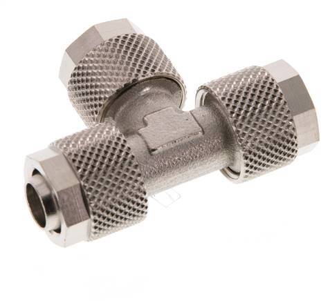 Conector Latón Niquelado en T 10x8 de Rosca [2 piezas]