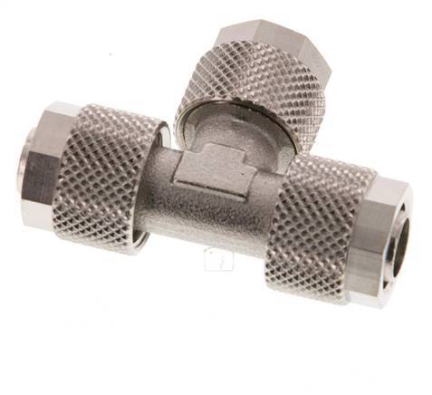Conector Latón Niquelado en T 10x8 de Rosca [2 piezas]