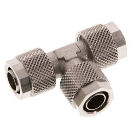 Conector Latón Niquelado en T 10x8 de Rosca [2 piezas]