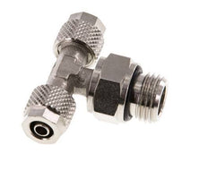 Conector Latón Niquelado en T 6x4 & G1/4'' Rosca Macho Giratoria [2 piezas]